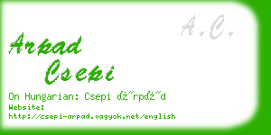 arpad csepi business card